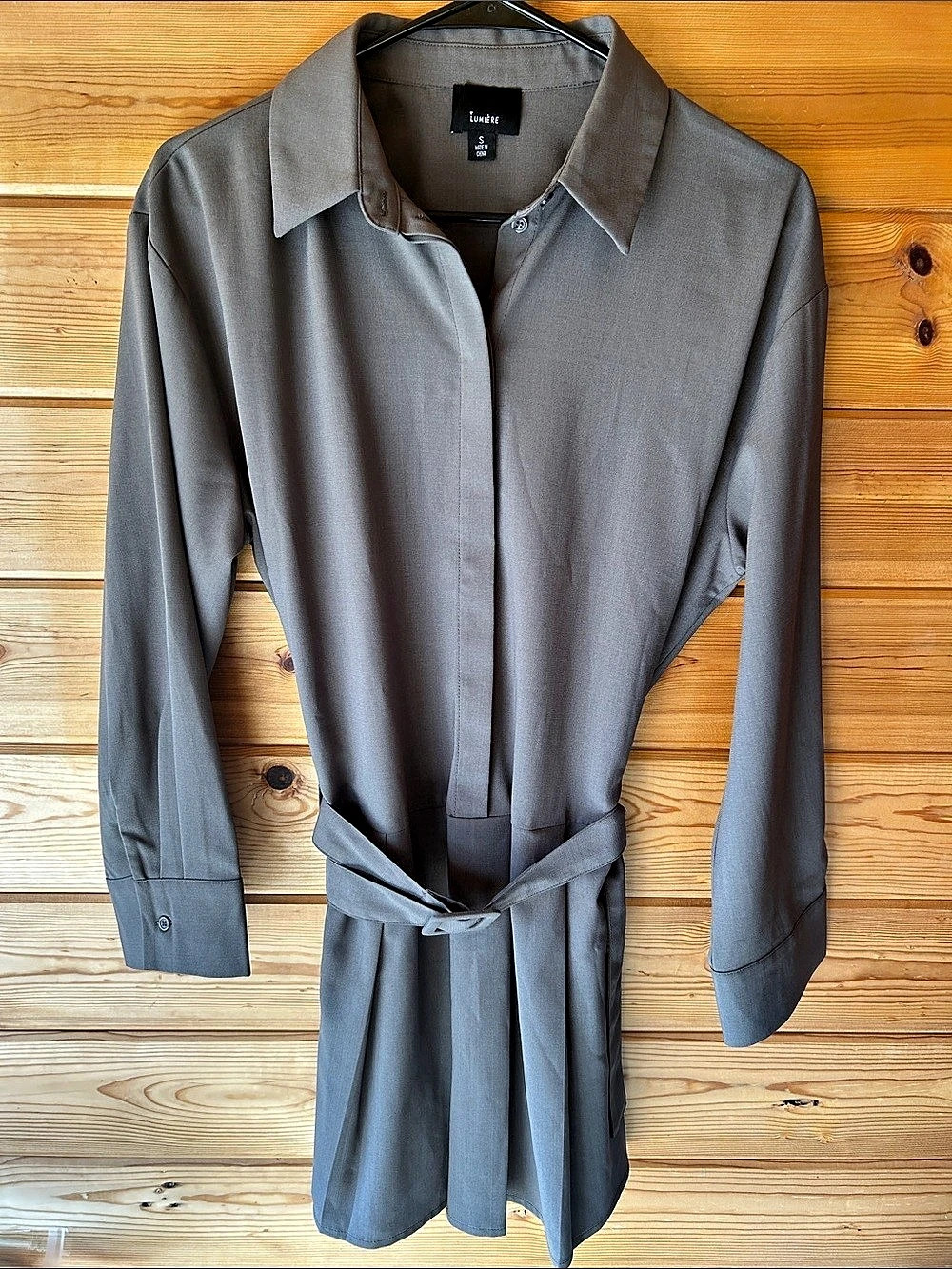 Lumière Shirt Dress in Gray Size Small NWOT